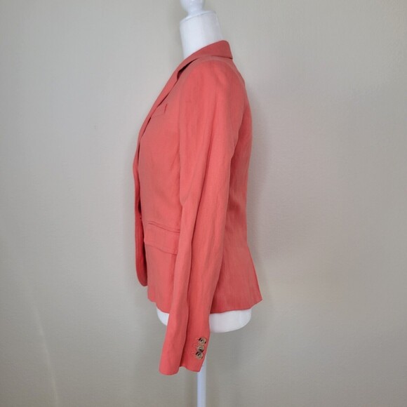 J Crew Schoolboy Structured Blazer Womens Size 2 Coral fully Lined Spring Preppy - Picture 15 of 16